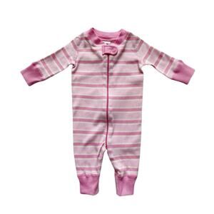 Hanna Andersson Pink Stripe Sleeper Size 0-3m